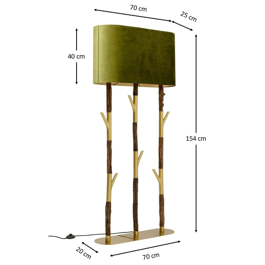 Lampadaire en bois flotté et coton, TWIG