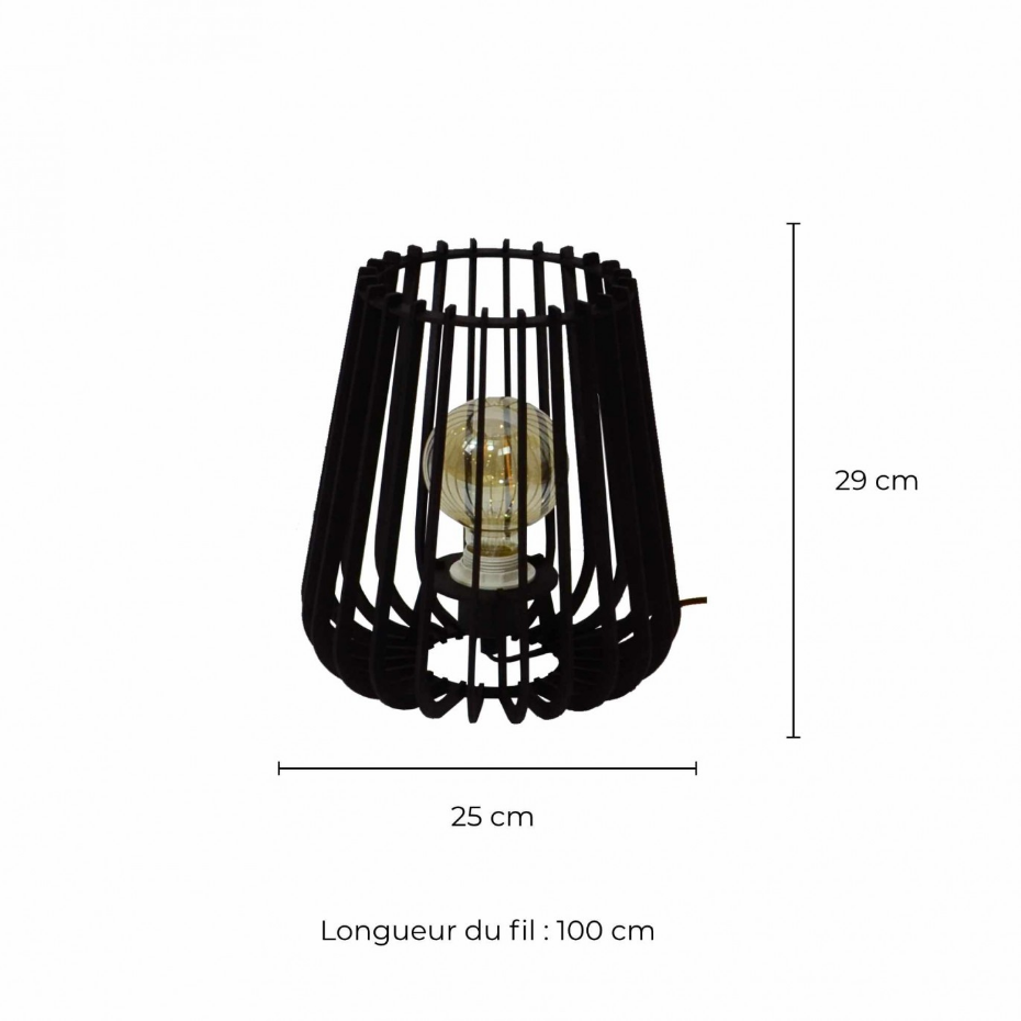 Lampe à poser en bois de peuplier, ELSA
