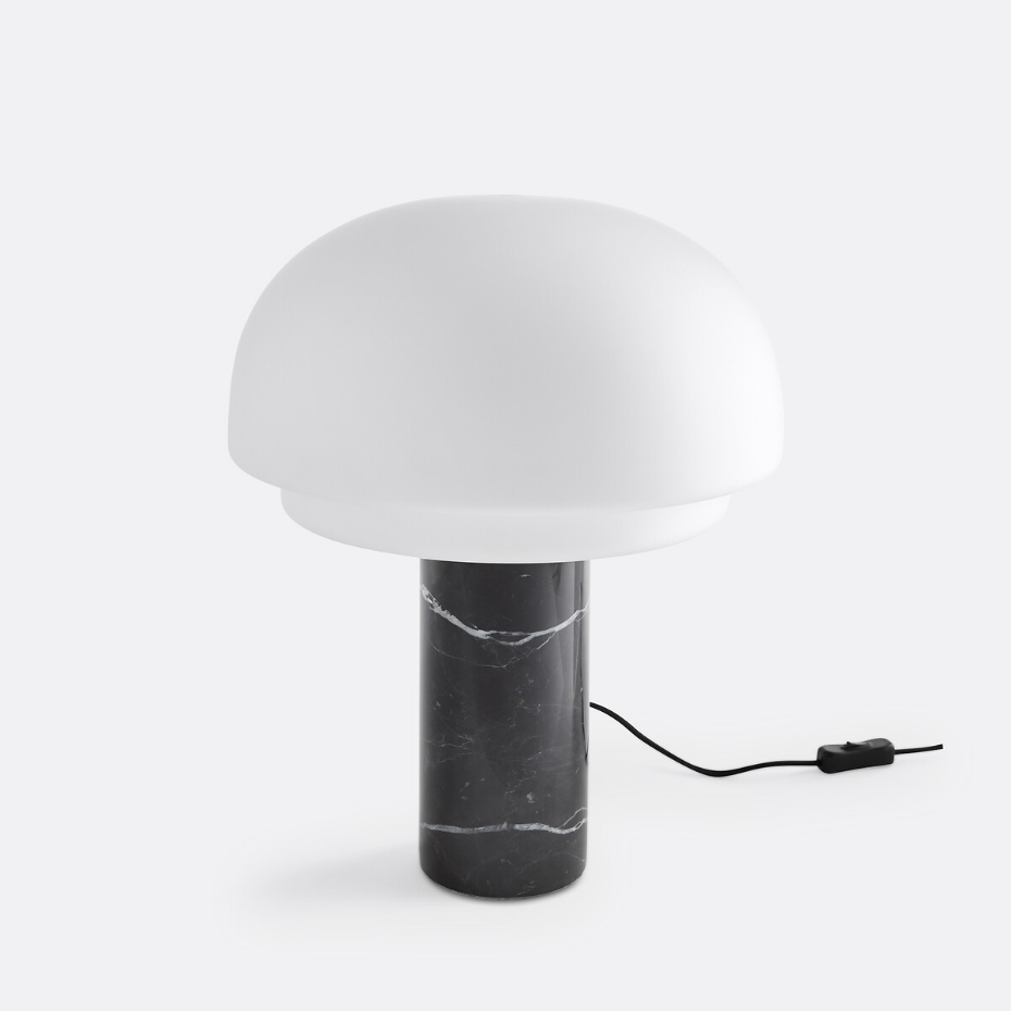 Lampe à poser, en opaline et marbre, hauteur 43,1 cm, AGATHILDA