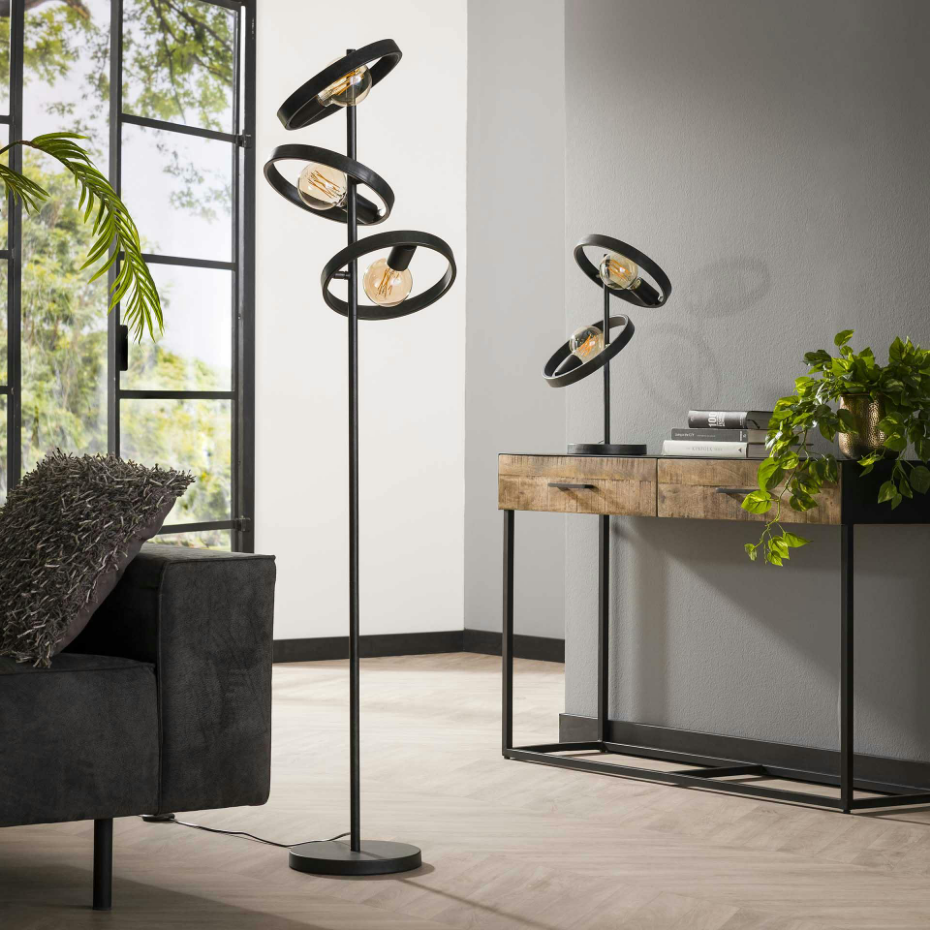 Lampadaire design 3 anneaux RALF