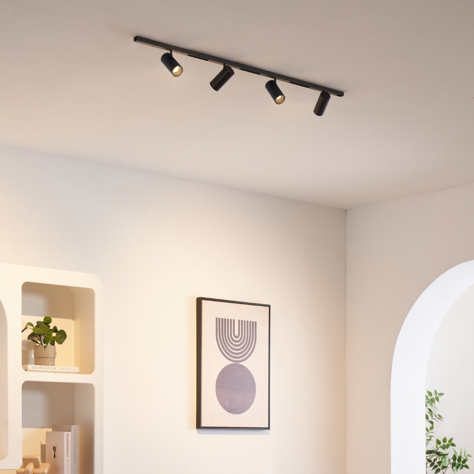 Kit rail 4 spots LED orientables - LYNE