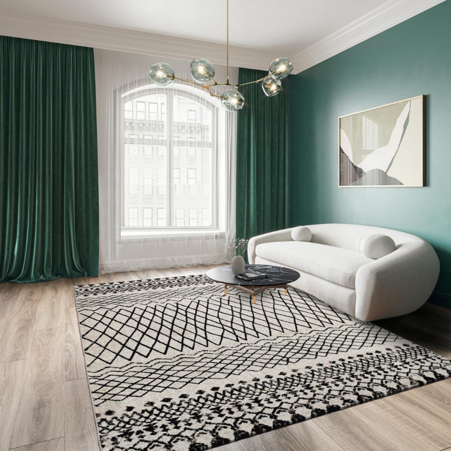 Tapis berbère tissé motifs tribaux LYN8  MABAL