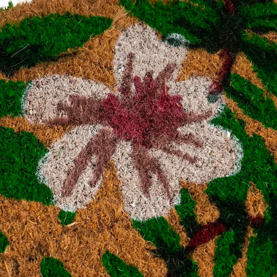 Paillasson coco fleuri 60x40x1.5cm