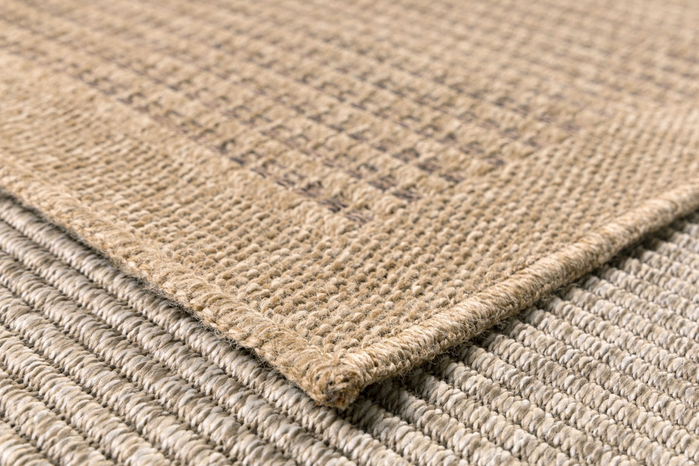 Tapis intérieur extérieur rond aspect jute motifs lignes NATURE