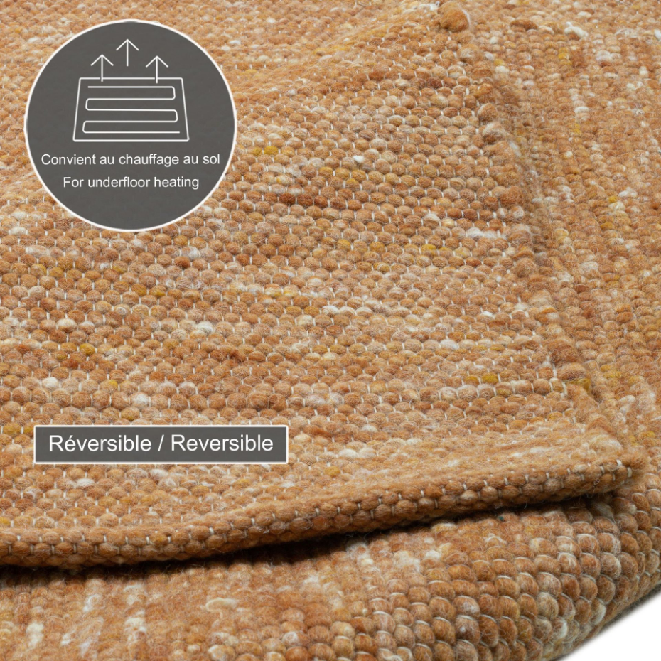 Tapis réversible en laine foulée tissé à la main aux couleurs vives - Alpen