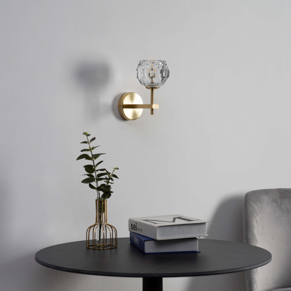 Applique dorée avec verre décoratif - VILAMO
