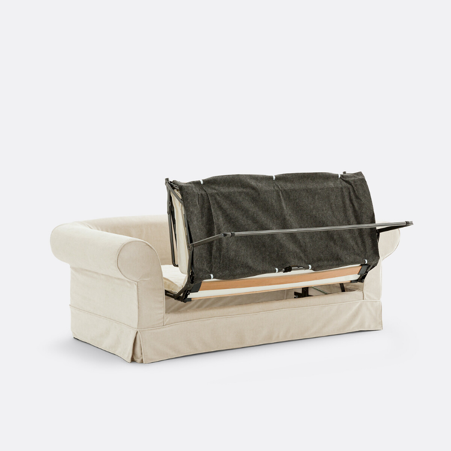 Canapé droit, convertible, 2 ou 3 places, en polyester chiné, ADELIA