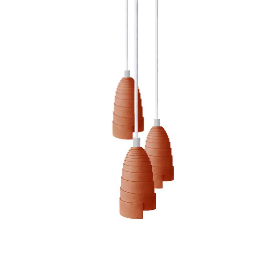 Lot de 3 suspensions béton - FLANELLE TRIPLE