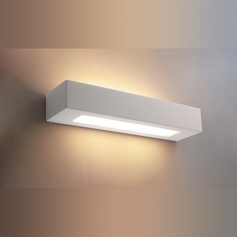Applique Rectangulaire Haut Et Bas En Plâtre Blanc Jess