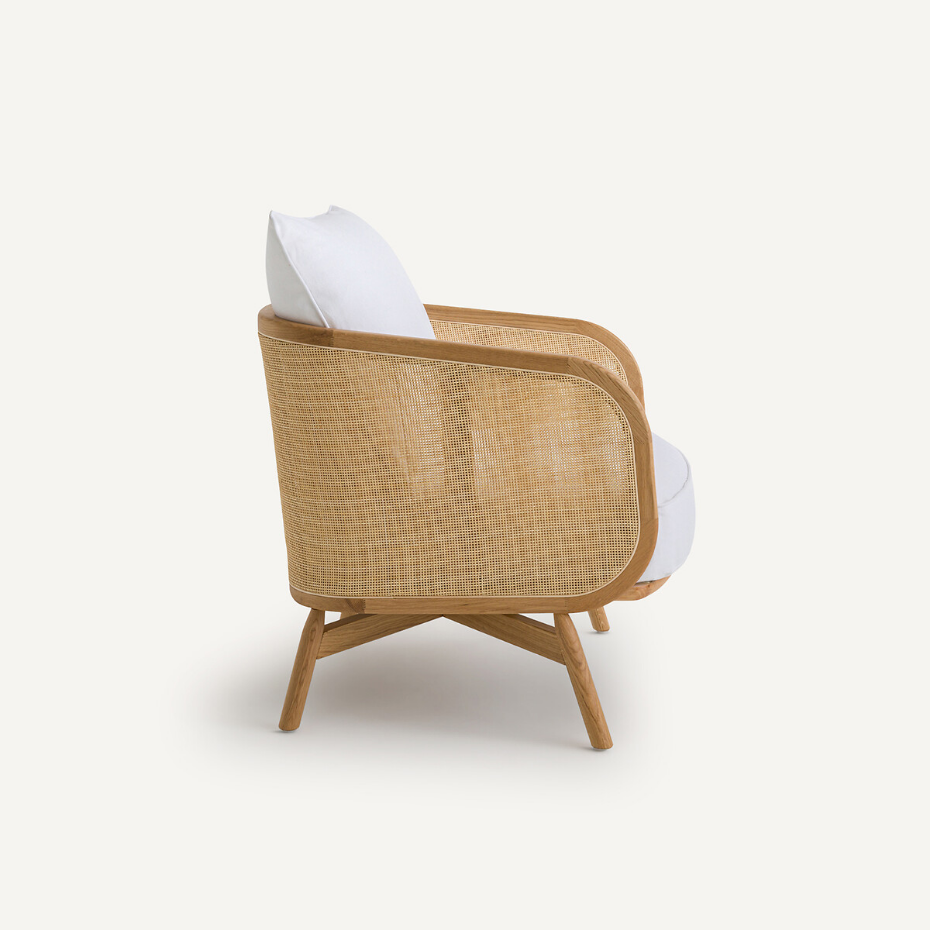 Fauteuil coton/lin Cornelius, design Emmanuel Gallina