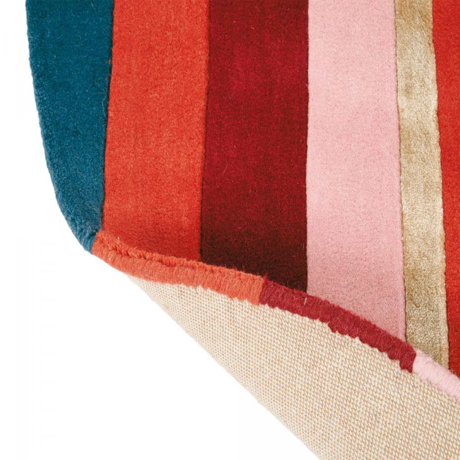 Tapis rond fait à la main en laine motif géométrique SAHAARA R