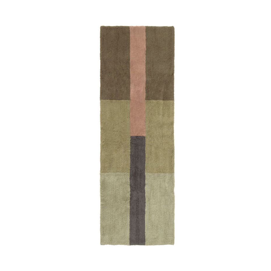 Tapis Lainable Rectangulaire Rose Fané CHROMA STRIPES