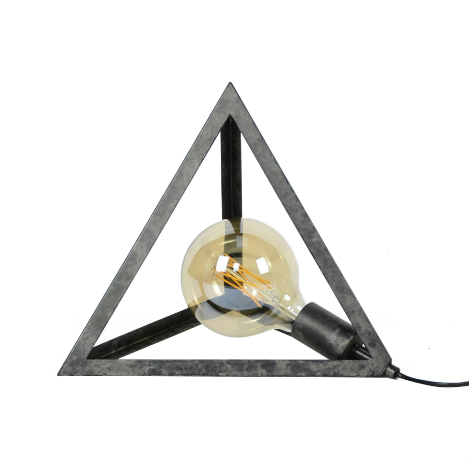 Lampe à poser pyramide en métal industriel RALF