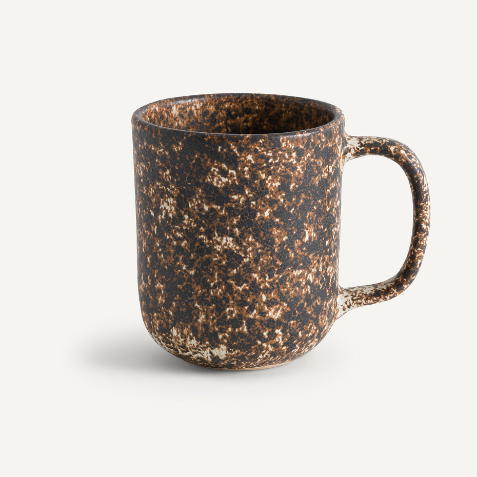 Lot de 2 mugs en grès émaillé mat, Rusty