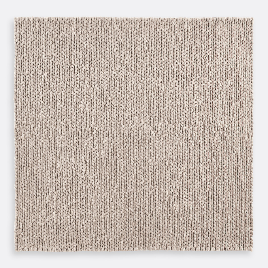 Tapis laine effet tricot forme carrée, Diano
