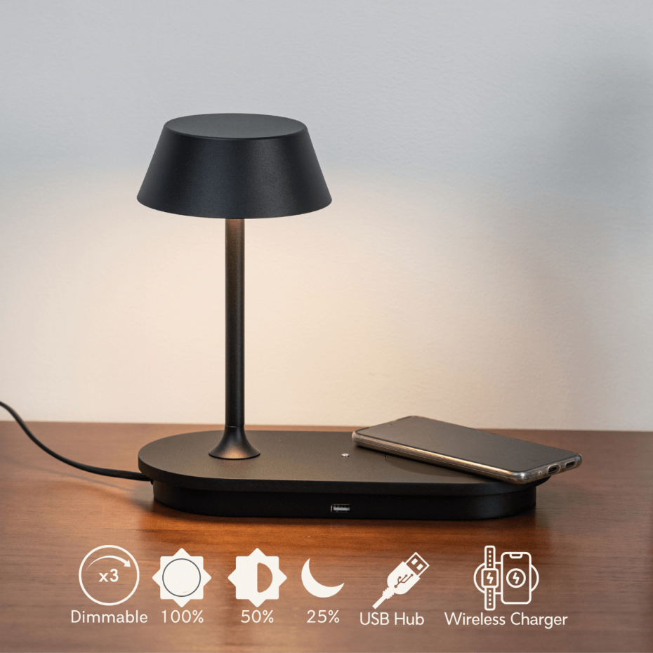 Lampe à poser LED avec chargeur - FABRO