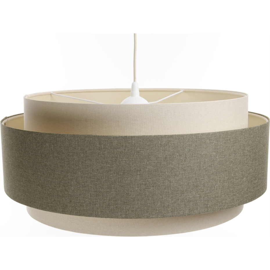 Suspension ronde en tissu et rotin Boho Elegant