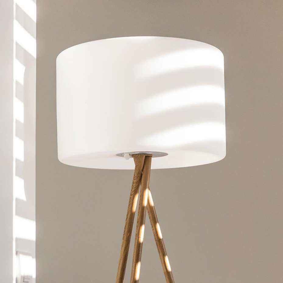 Lampadaire d'extérieur sans fil TAMBOURY WOOD RGB H150cm