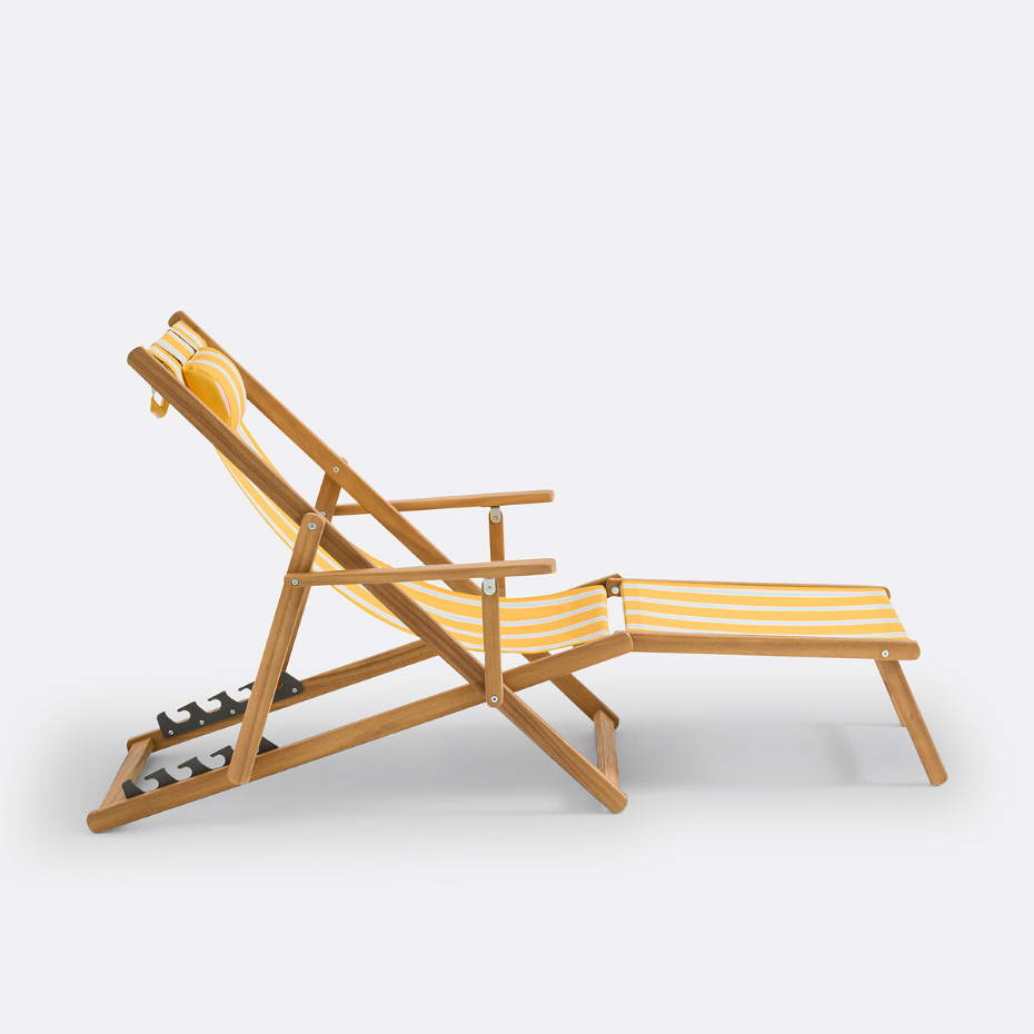 Chaise longue acacia et toile, Veniza
