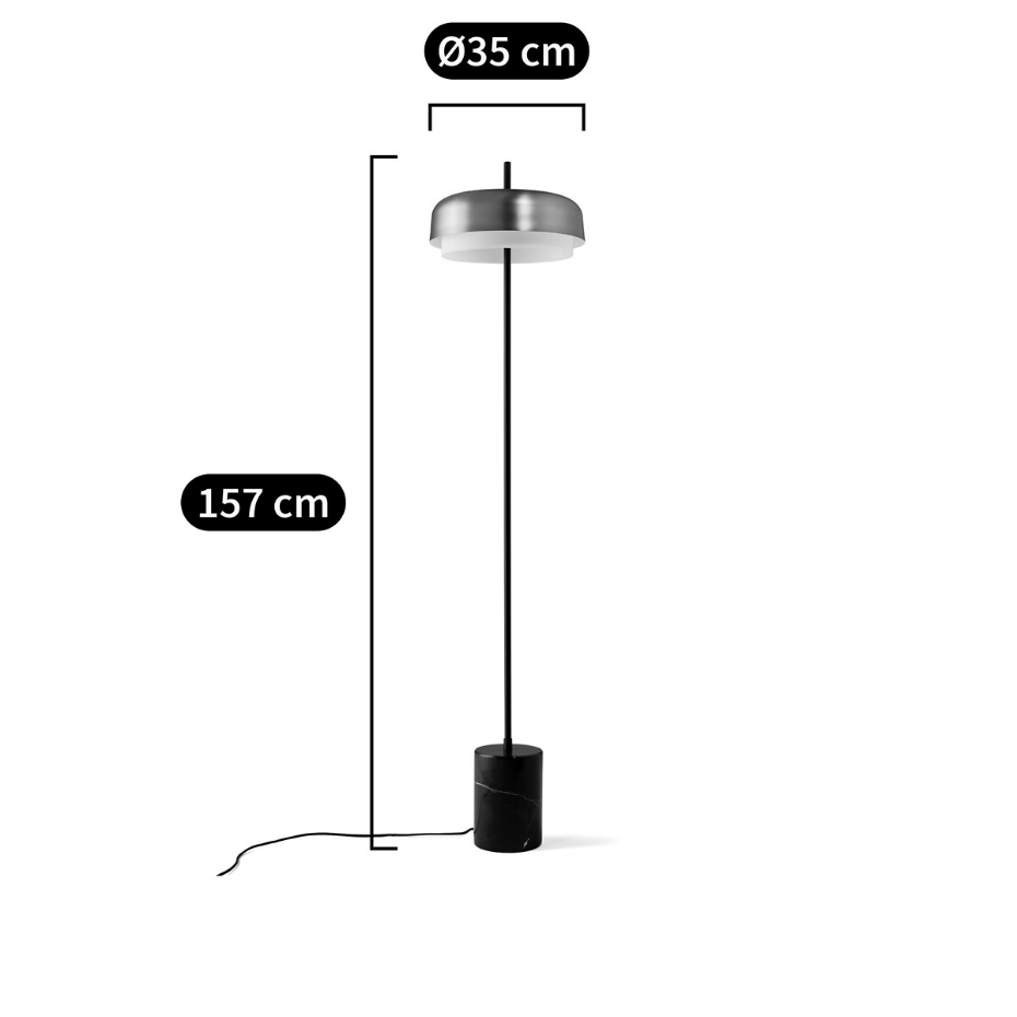 Lampadaire métal fer et marbre, Clepsos