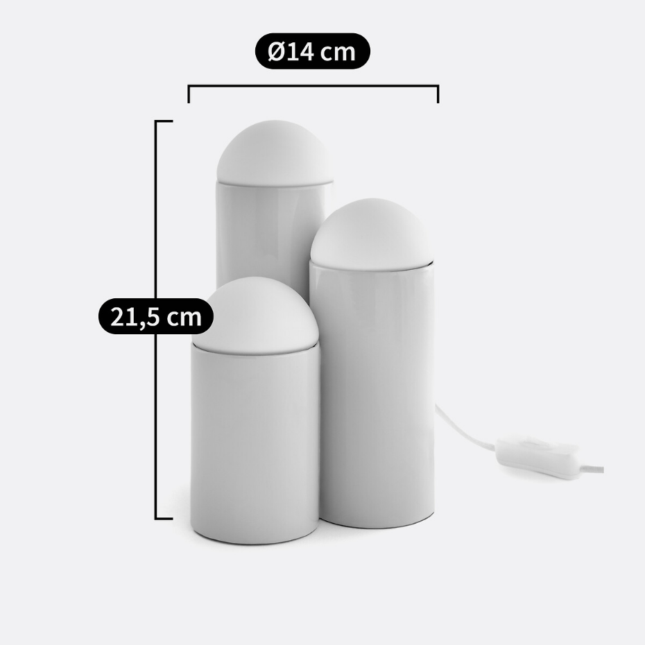 Lampe à poser métal fer et opaline, Quillo