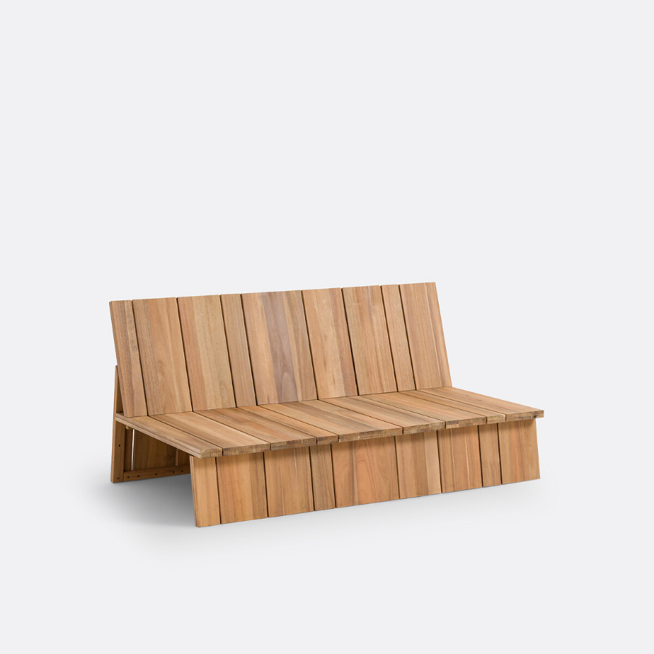 Canapé de jardin, acacia, Brut