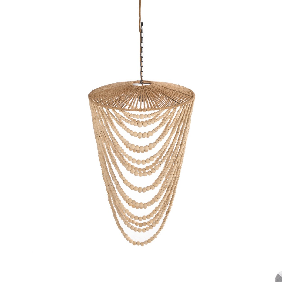 Suspension en bois et fer WOODEN BEAD