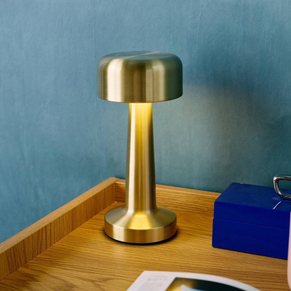 Lampe de table intérieur LED métal doré Ø9cm DAVID