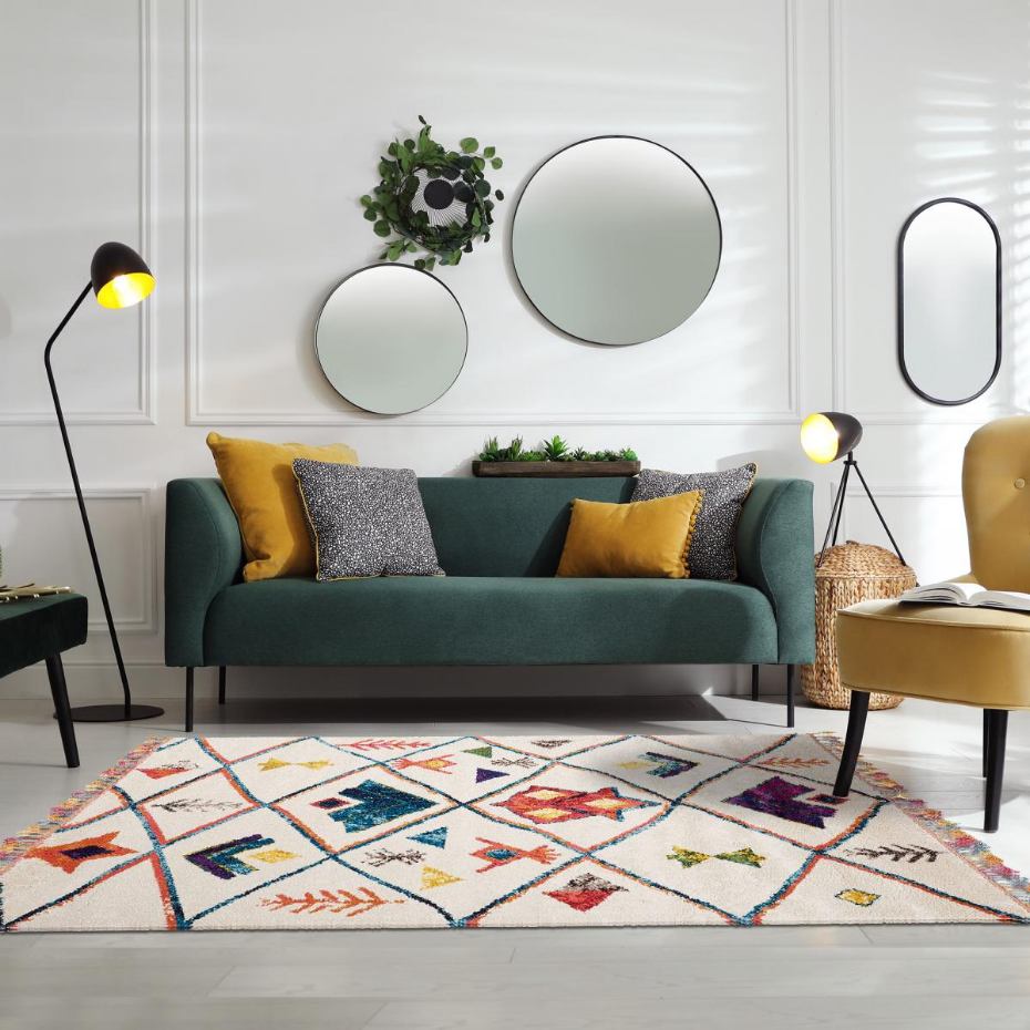 Tapis berbère tissé motifs tribaux LYN5 OURIKA C