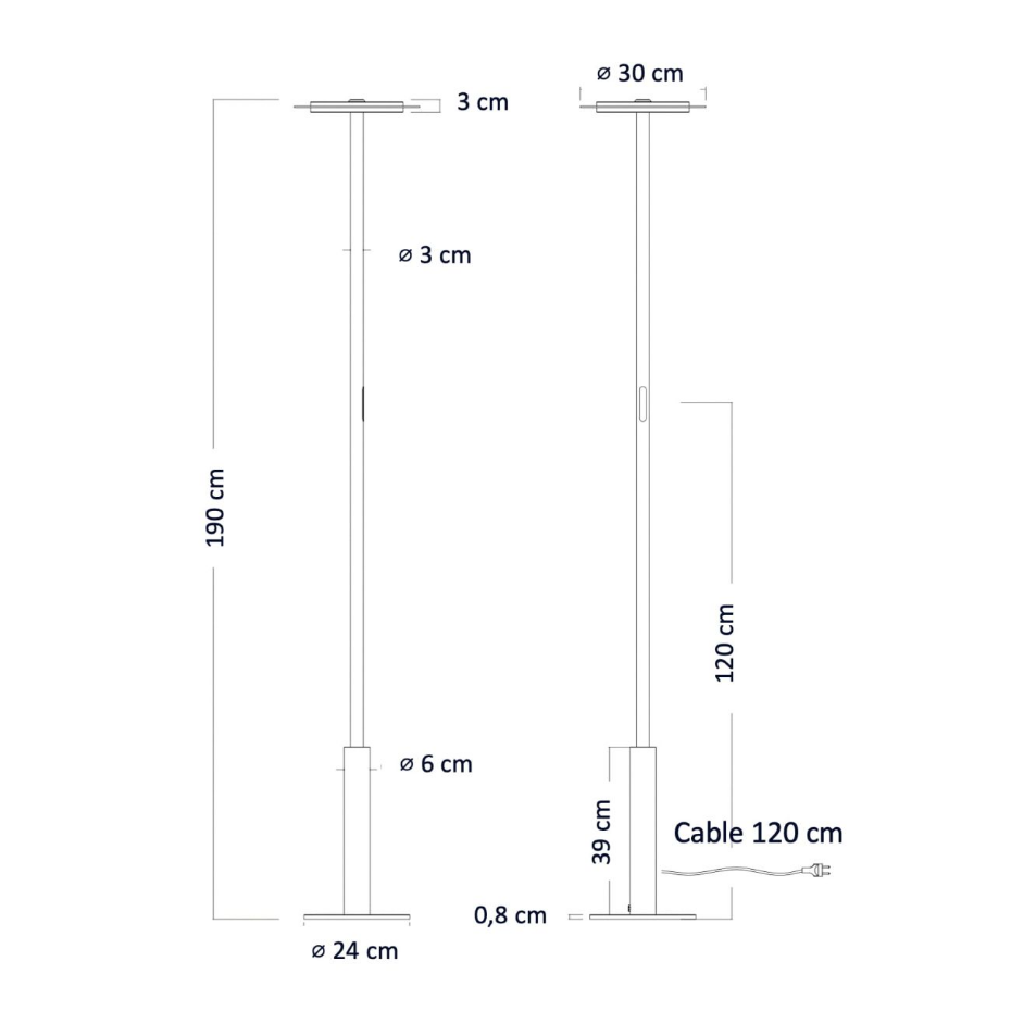 Lampadaire LED fin et dimmable - LELIA