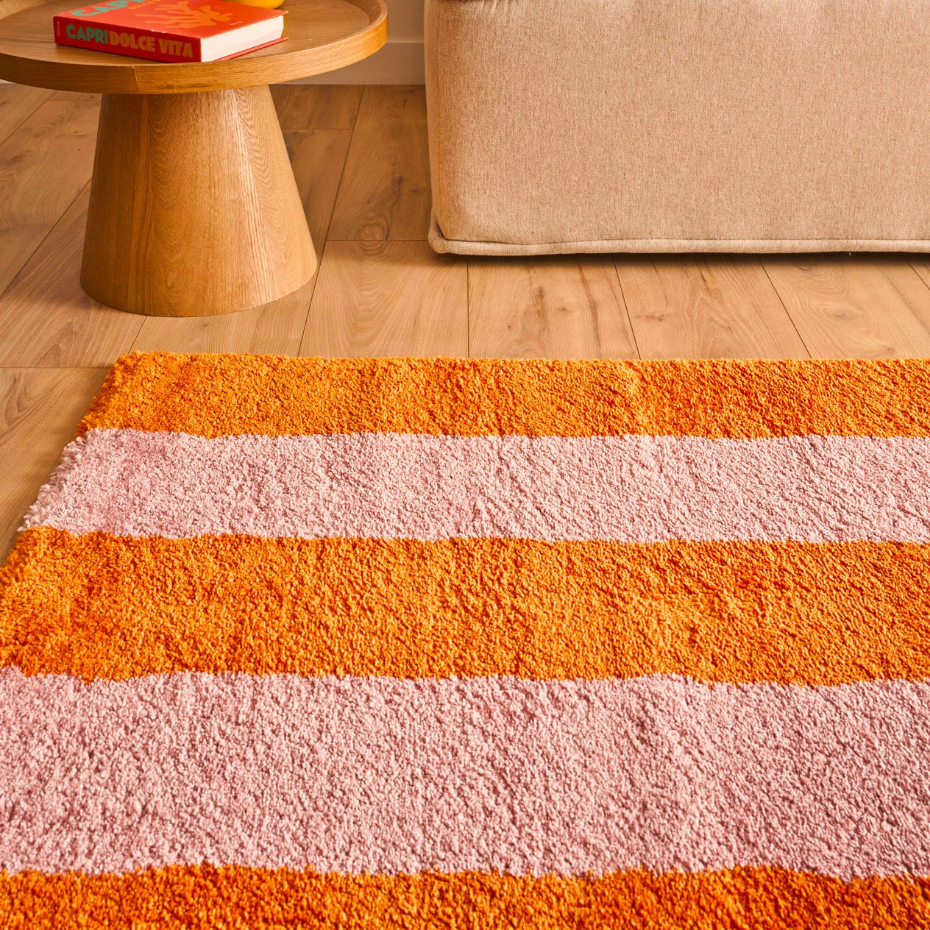 Tapis bicolore à rayures GROOVY