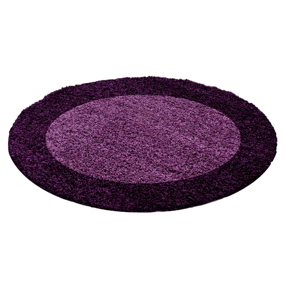 Tapis de salon shaggy rond bicolore OTTA