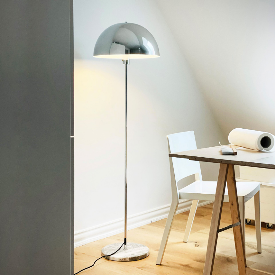 Lampadaire Stockholm chrome, marbre
