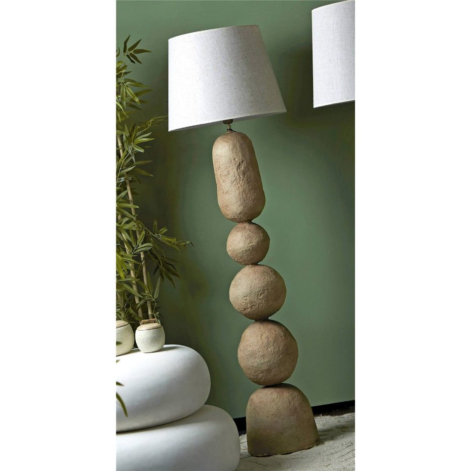Lampadaire en papier mâché forme organique