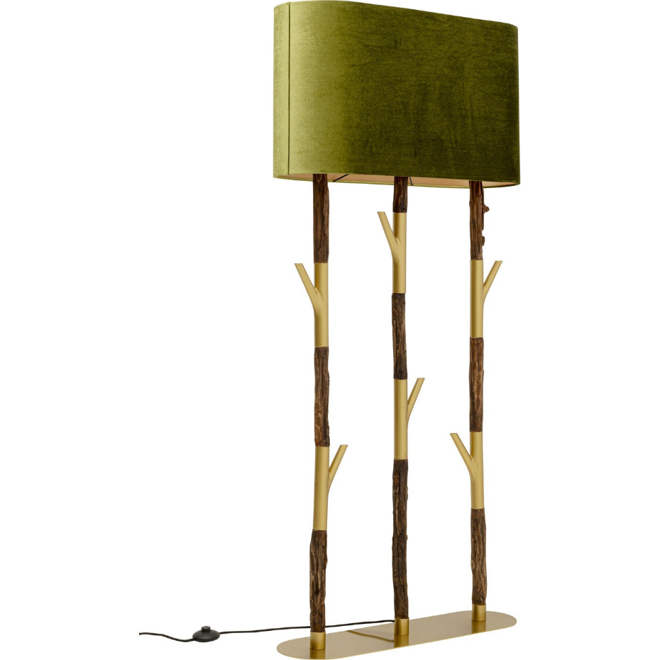 Lampadaire en bois flotté et coton, TWIG