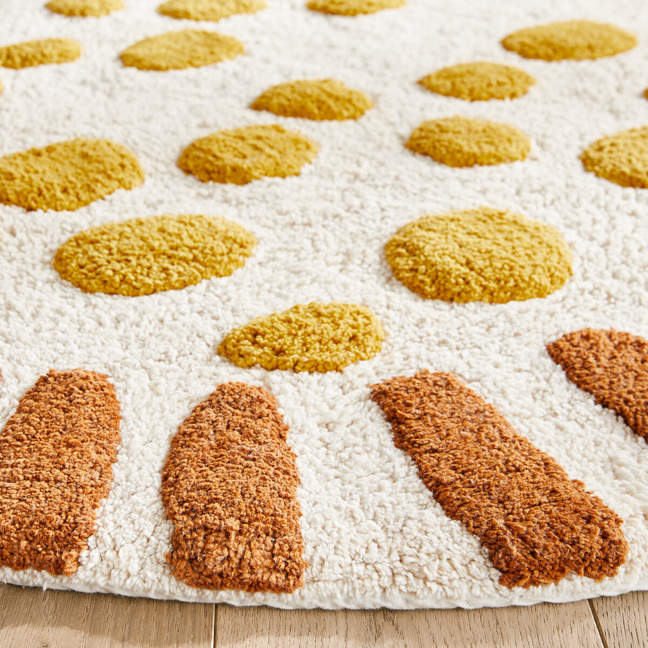 Tapis enfant rond coton biologique, Aarav
