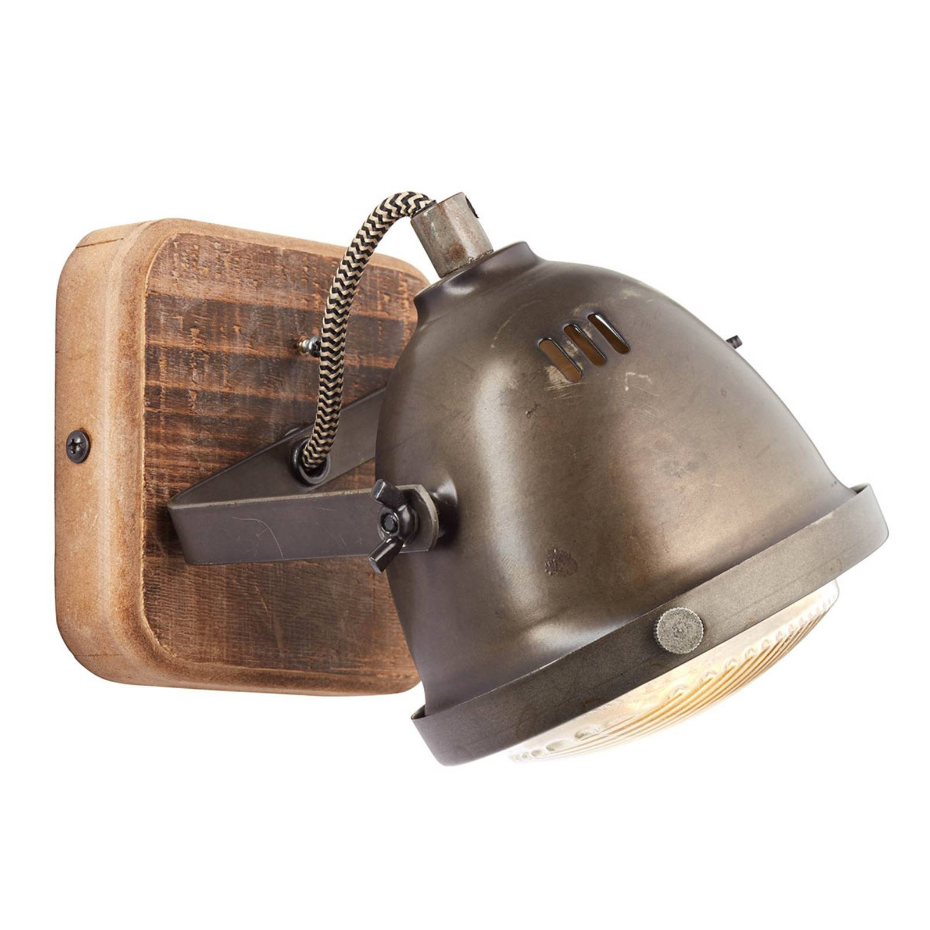 Projecteur halogène en bois industriel