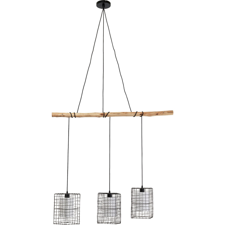 Suspension en hêtre, céramique et acier, GRIDS