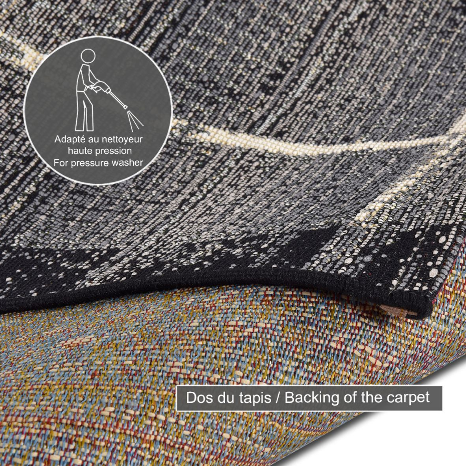 Tapis d'extérieur tissé plat à motifs géométriques - Aurora