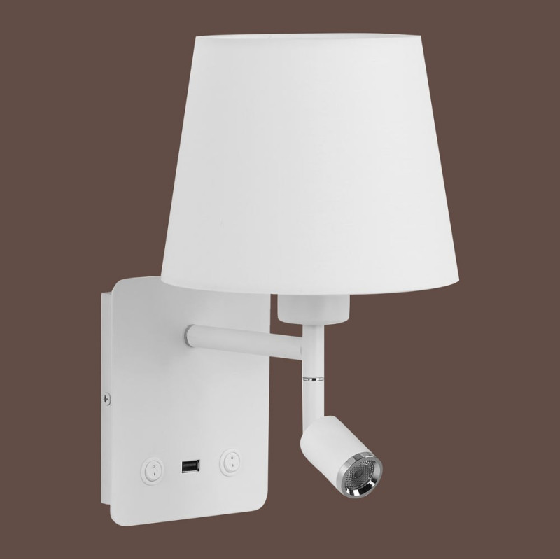Applique Tête De Lit Blanche Lampe Et Liseuse Room2 Usb