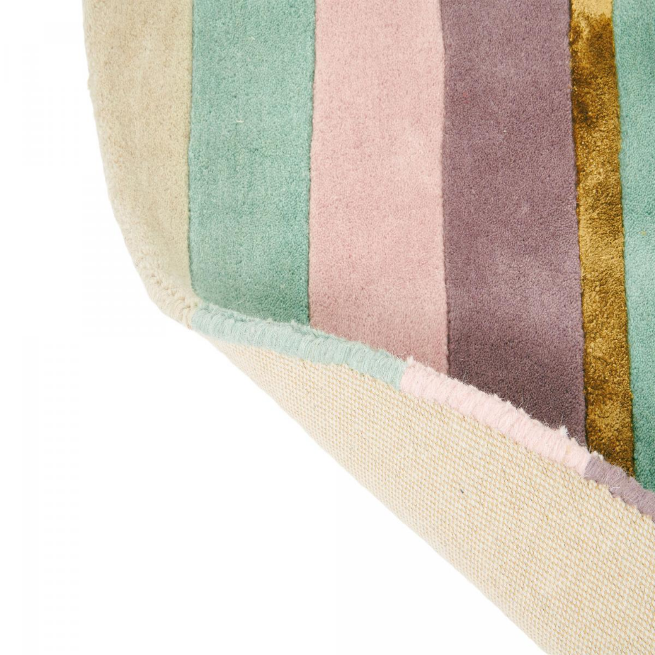 Tapis rond fait à la main en laine motif géométrique SAHAARA R