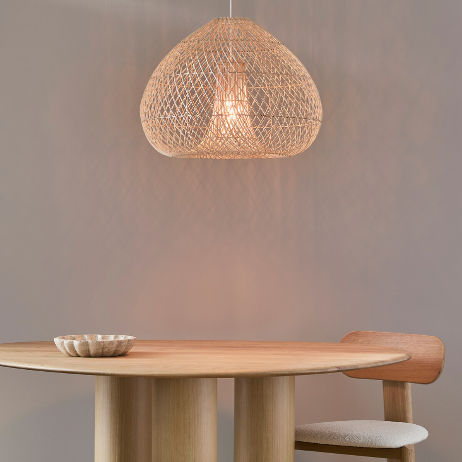 Suspension en rotin tressé, diamètre 61 cm, TITOU