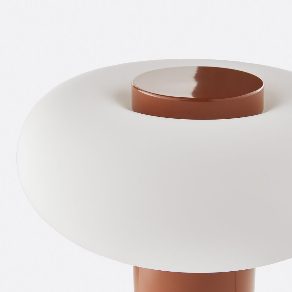 Lampe à poser métal fer et opaline H36,6 cm, Omer