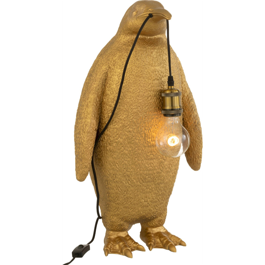 Lampe décorative pingouin en résine format organique