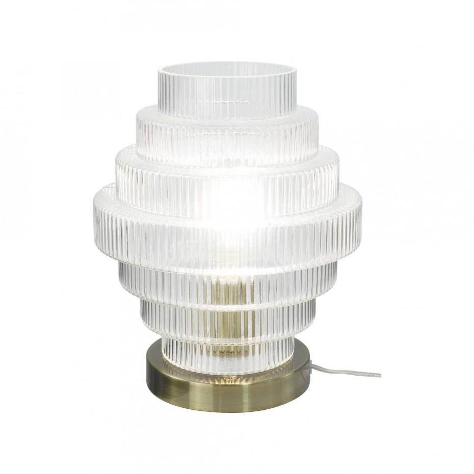 Lampe à poser en verre et métal, CHALLE