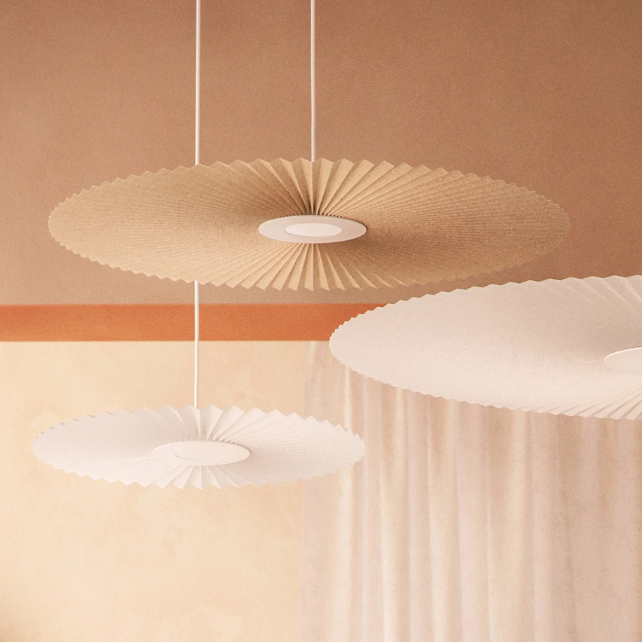 Suspension plafonnier plissée 90 cm, CARMEN