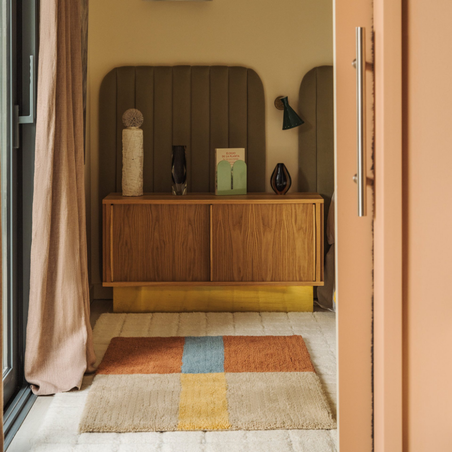 Tapis Lainable Rectangulaire Cannelle CHROMA STRIPES