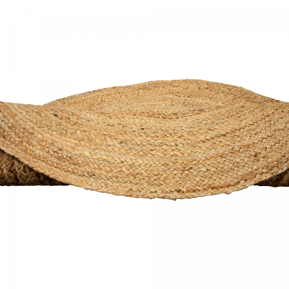 Tapis rond fait à la main en jute motif uni SUNNY