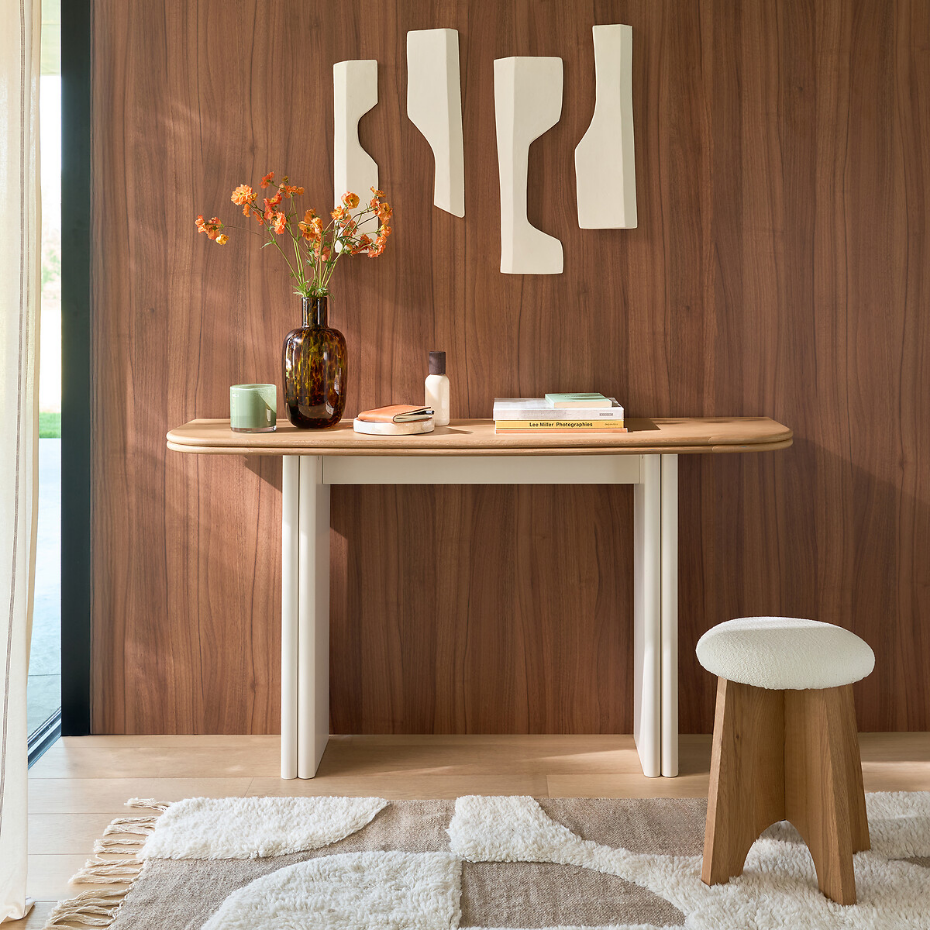 Table console bi-matière 2 à 4 couverts, Piana