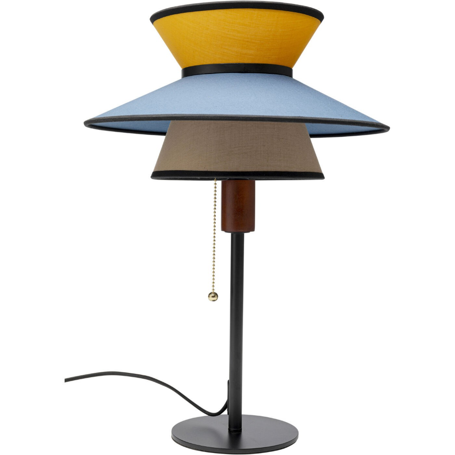 Lampe en coton, acier et hévéa, RIVA
